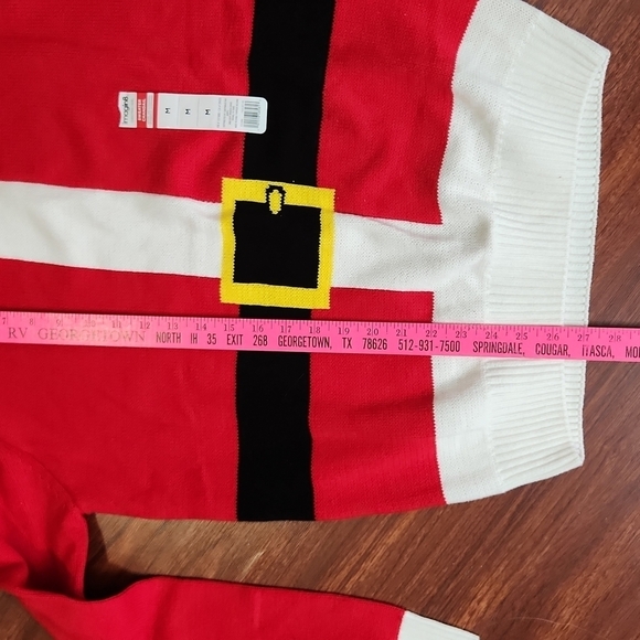 Ugly Christmas Sweater Santa Medium Red White - Picture 7 of 10